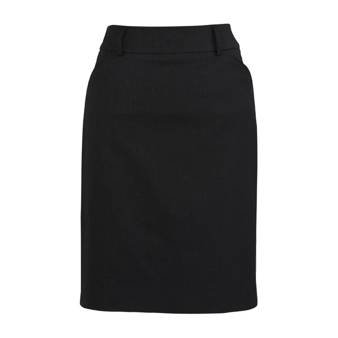 Biz Corporates Cool Stretch Womens Multi-Pleat Skirt 20115 in Black