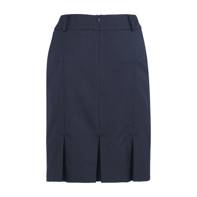 Biz Corporates Cool Stretch Womens Multi-Pleat Skirt 20115 in Navy, view 2
