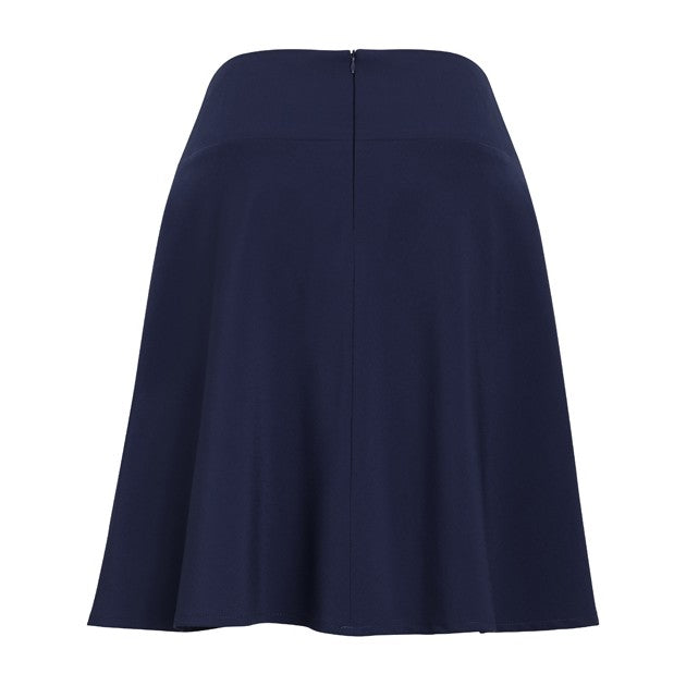 Biz Corporates Siena Womens Bandless Flared Skirt 20718 in Marine, view 2
