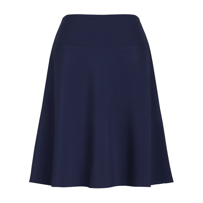 Biz Corporates Siena Womens Bandless Flared Skirt 20718 in Marine