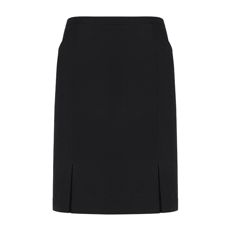 Biz Corporates Siena Womens Front Pleat Detail Straight Skirt 20720 in Black