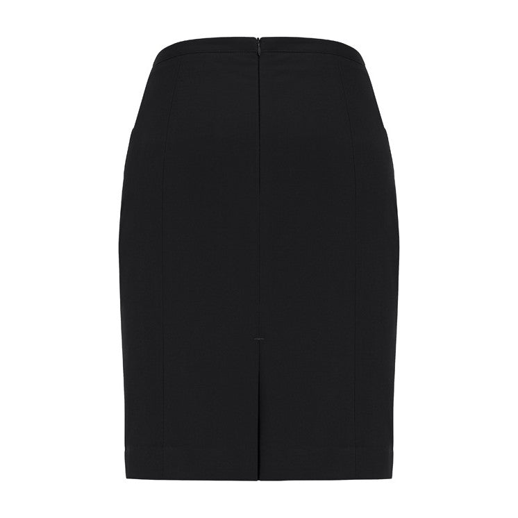 Biz Corporates Siena Womens Front Pleat Detail Straight Skirt 20720 in Black, view 2