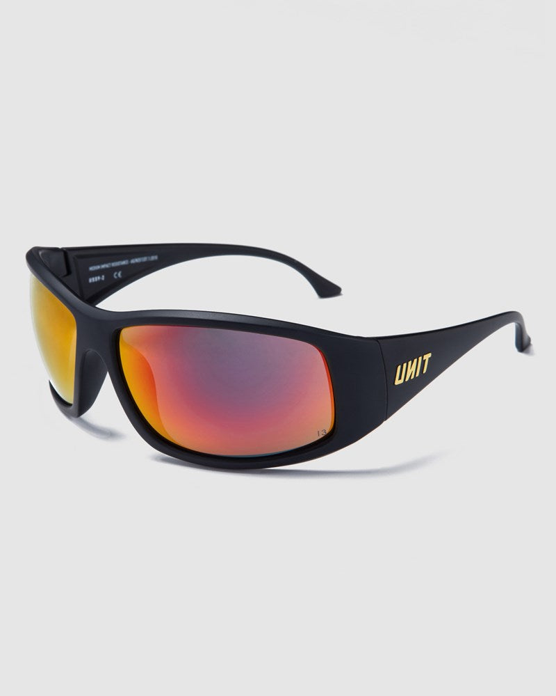 UNIT Strike Medium Impact Safety Sunglasses Black Orange