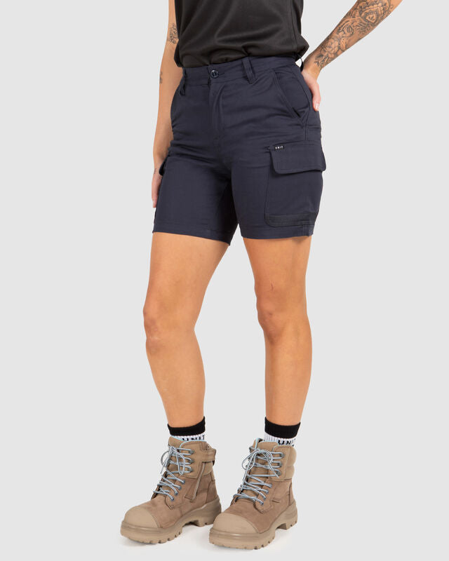 UNIT Staple Ladies Stretch Cargo Work Shorts