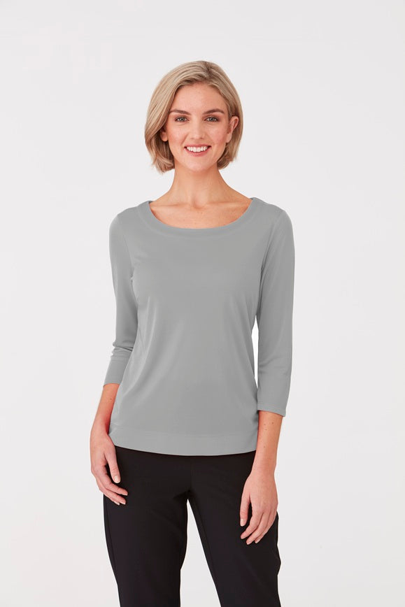 City Collection Smart Knit 3/4 Sleeve Top