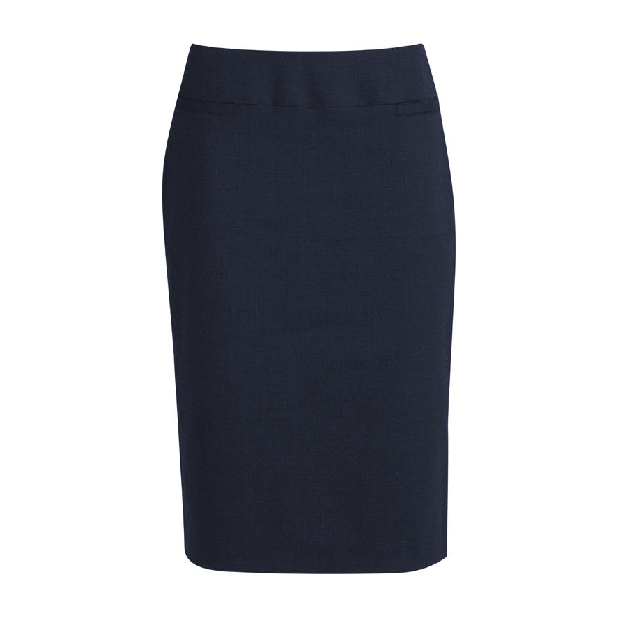 Biz Corporates Comfort Wool Stretch Womens Relaxed Fit Lined Skirt 24011 in Navy