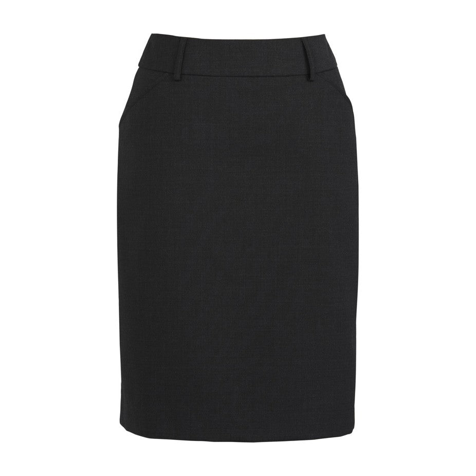 Biz Corporates Comfort Wool Stretch Womens Multi-Pleat Skirt 24015 in Black