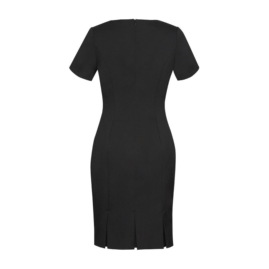 Biz Corporates Cool Stretch Womens Short Sleeve Shift Dress 30112 in Black, view 2