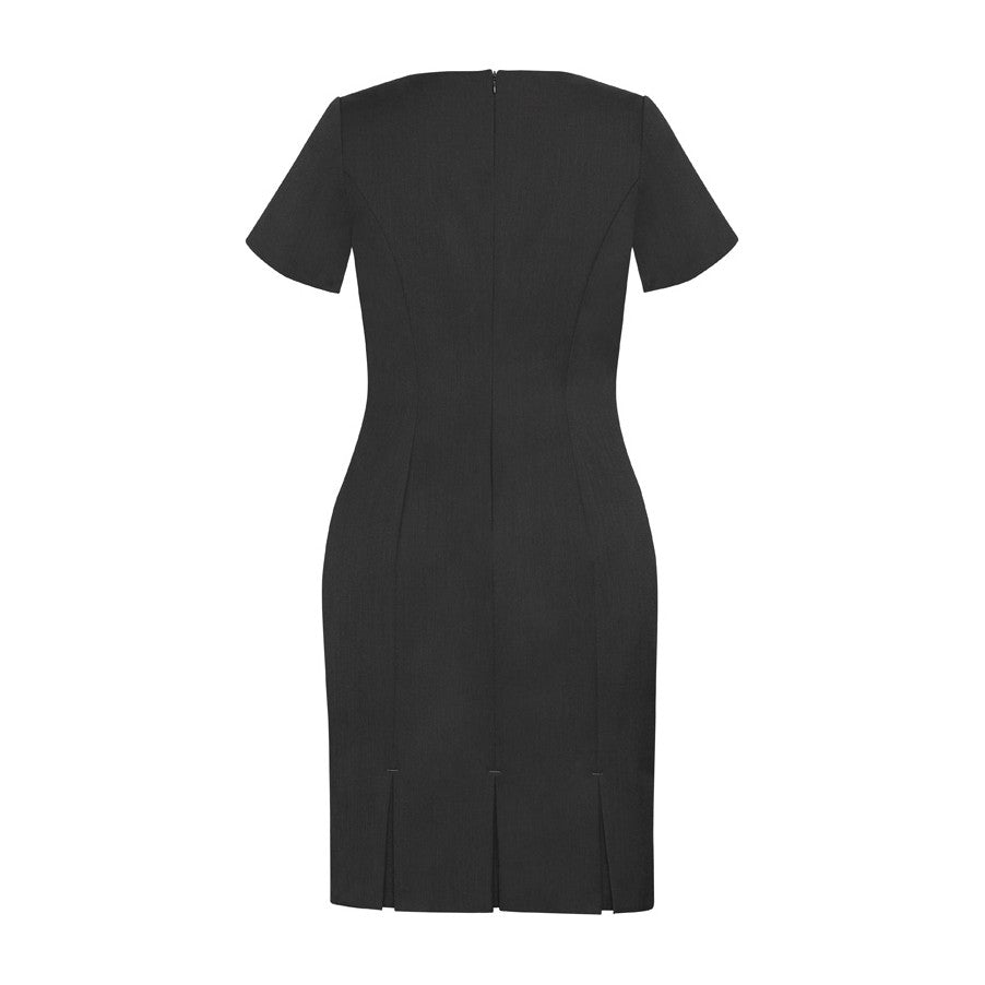 Biz Corporates Cool Stretch Womens Short Sleeve Shift Dress 30112 in Charcoal, view 2