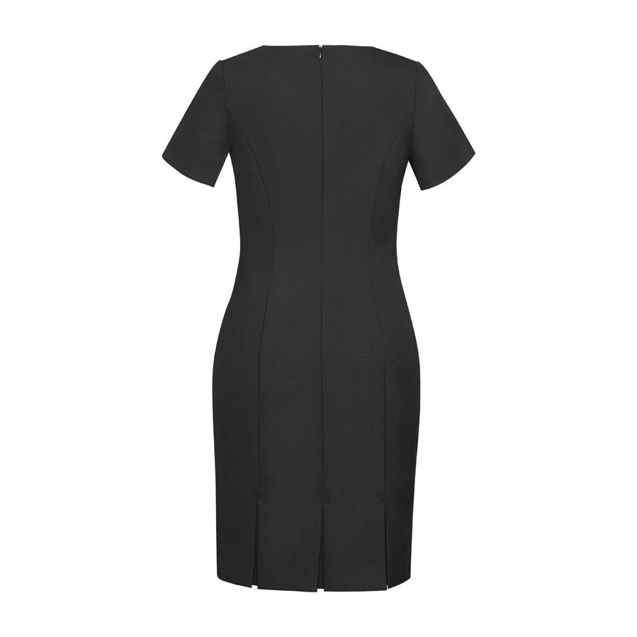 Biz Corporates Comfort Wool Stretch Womens Short Sleeve Shift Dress 34012 in Black, view 2