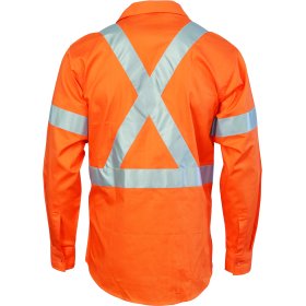 DNC Hi Vis D/N Cotton Shirt with Cross Back Generic Reflective Tape 3989