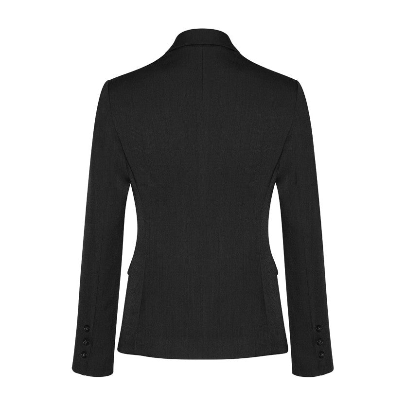Biz Corporates Cool Stretch Womens 2 Button Mid Length Jacket 60119 in Black, view 2