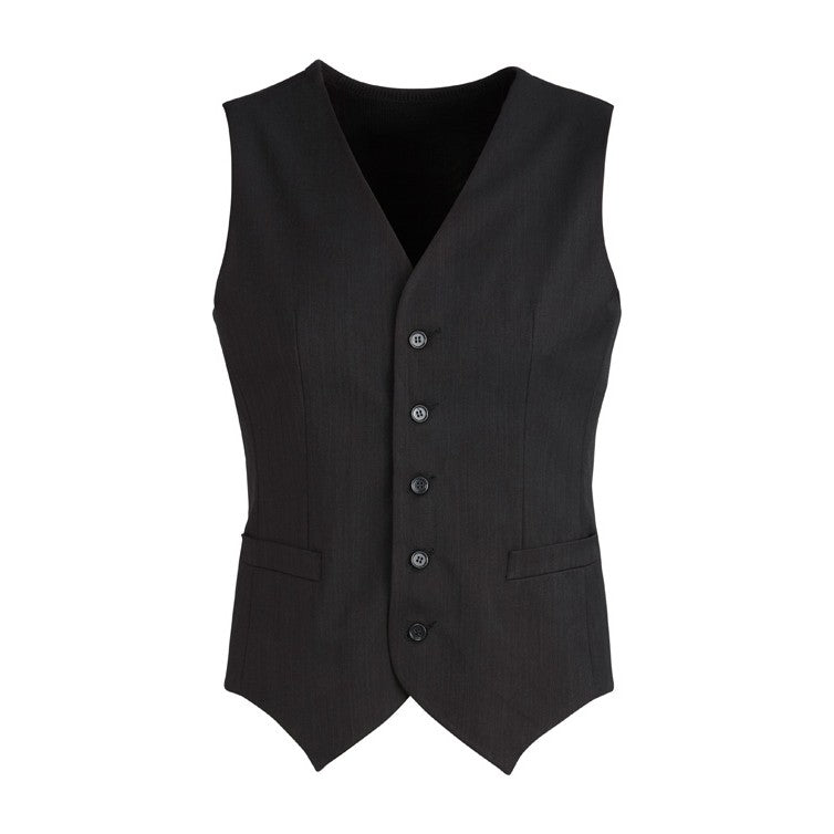 Biz Corporates Cool Stretch Mens Peaked Vest with Knitted Back 90111 in Black