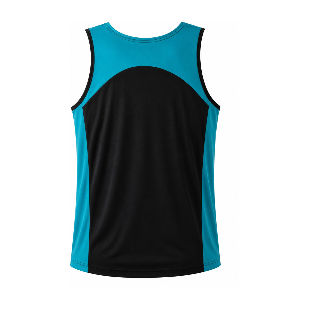 Aussie Pacific Premier Mens Singlet 1101 in Black/Teal, back view