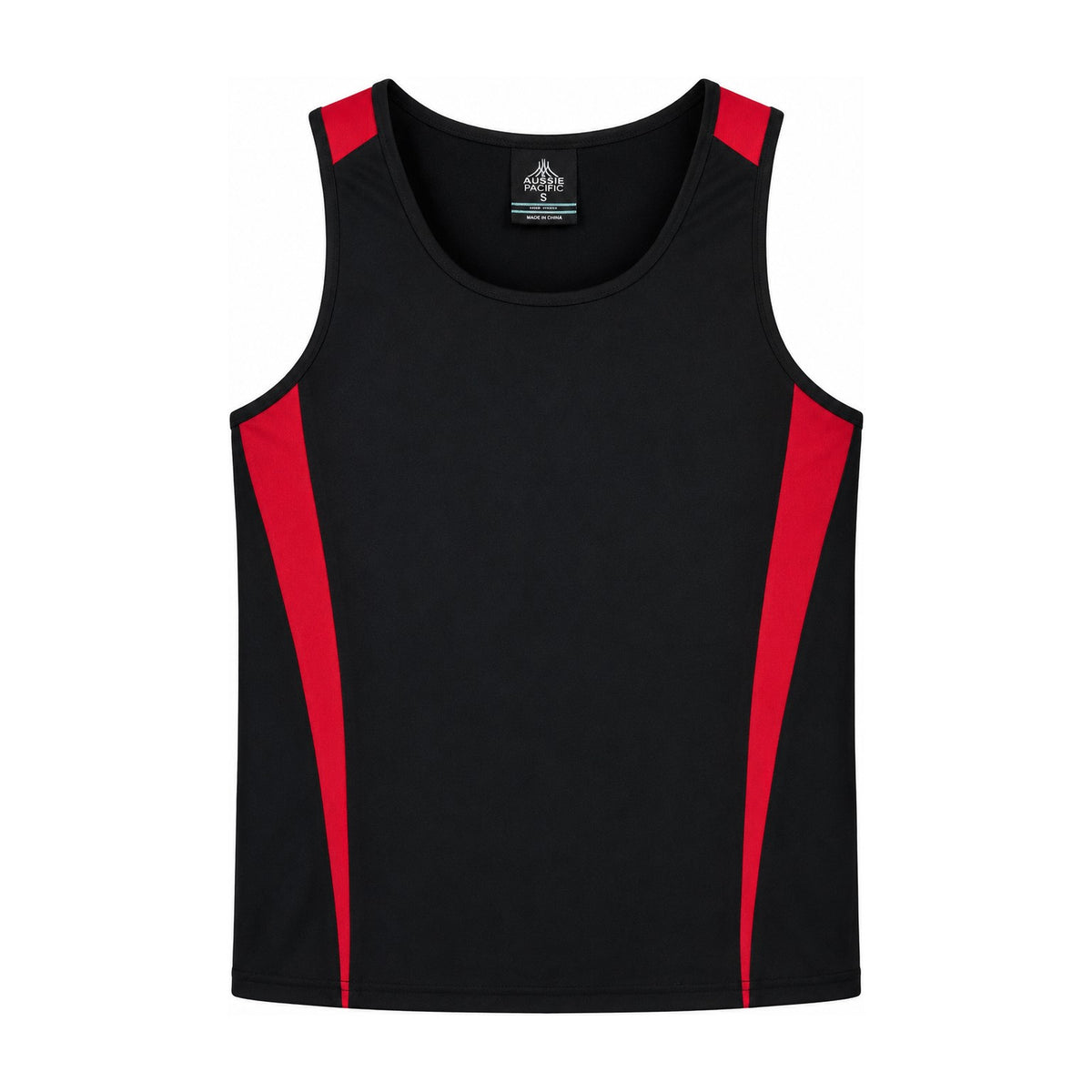 Aussie Pacific Eureka Mens Singlet 1104 in Black/Red