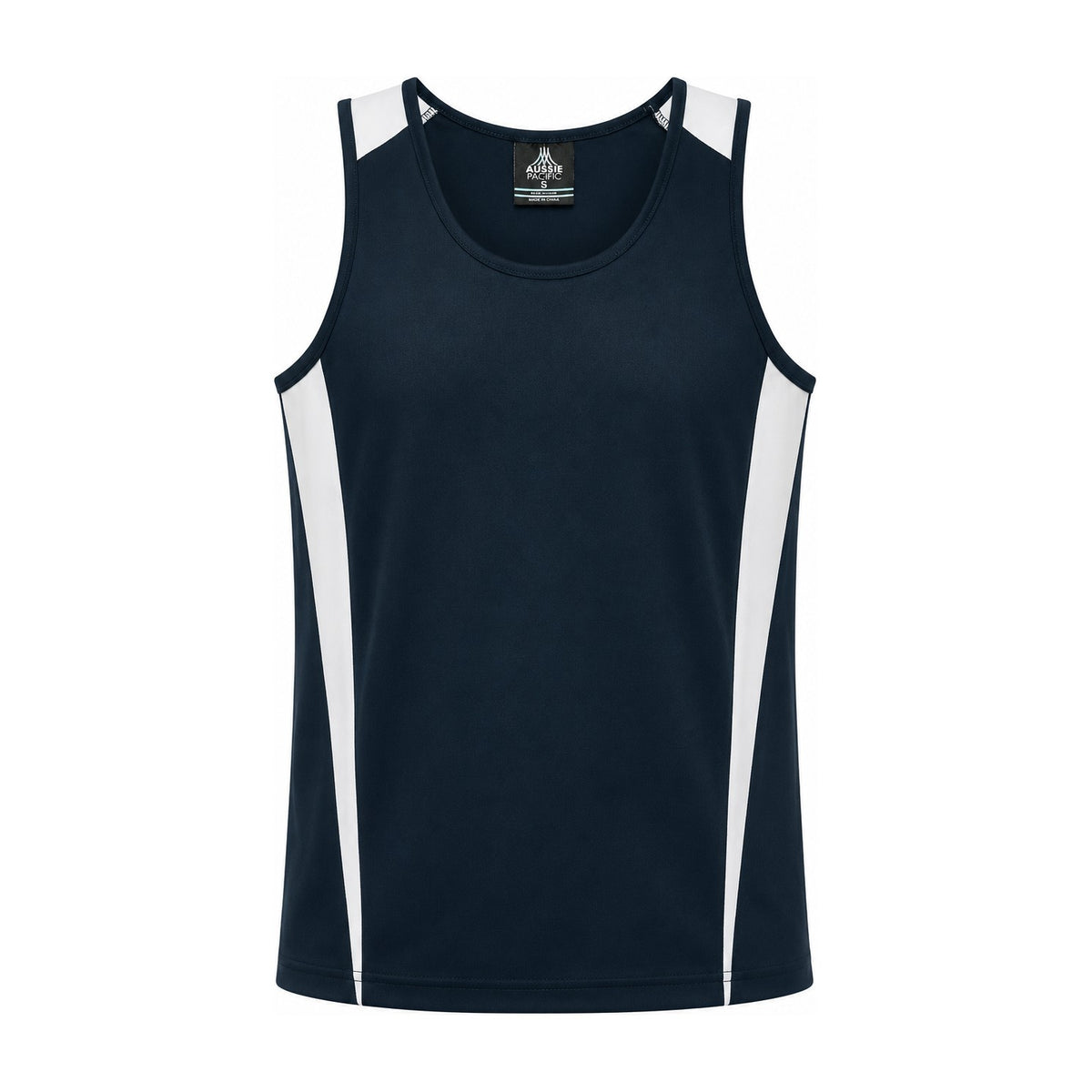 Aussie Pacific Eureka Mens Singlet 1104 in Navy/White