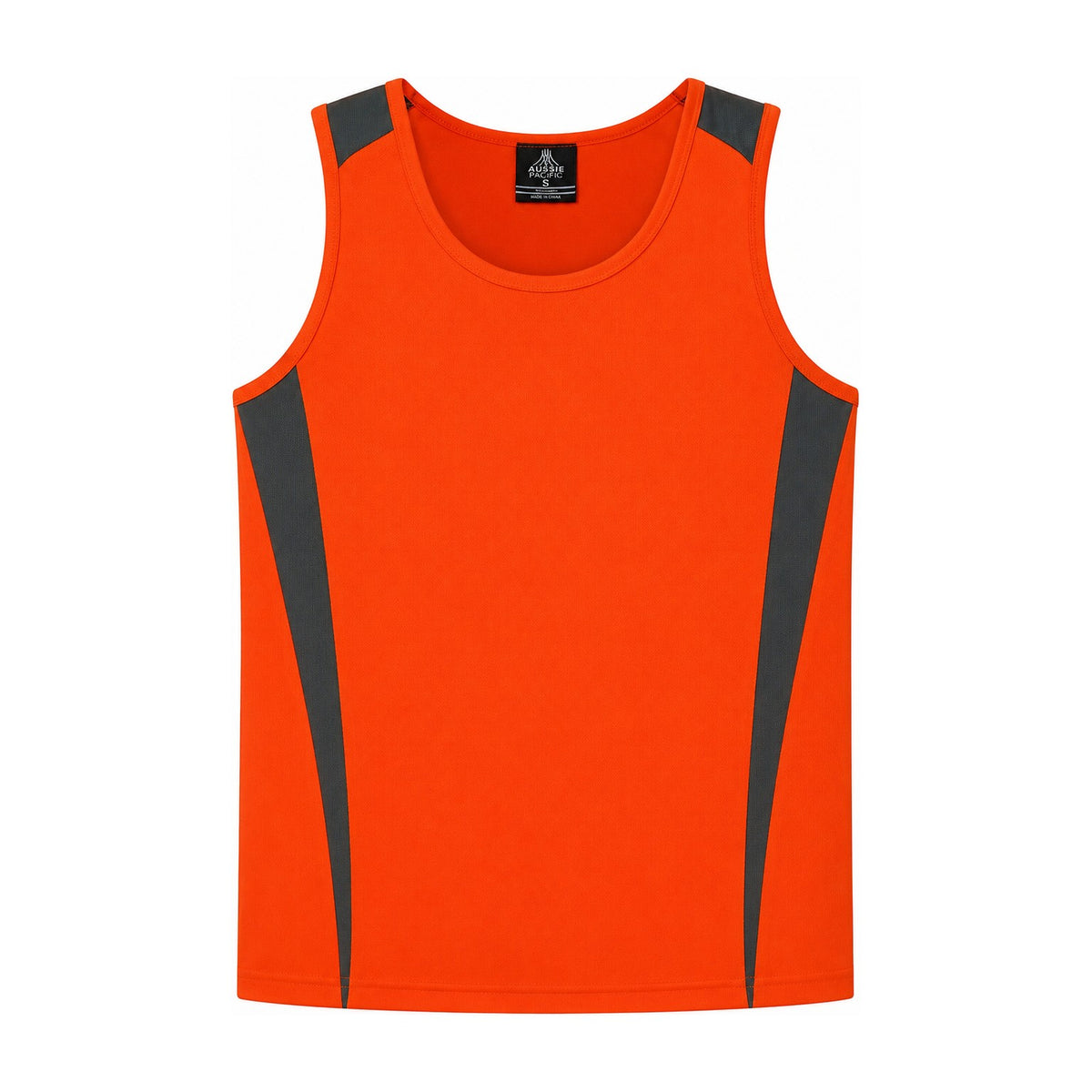 Aussie Pacific Eureka Mens Singlet 1104 in Orange/Charcoal