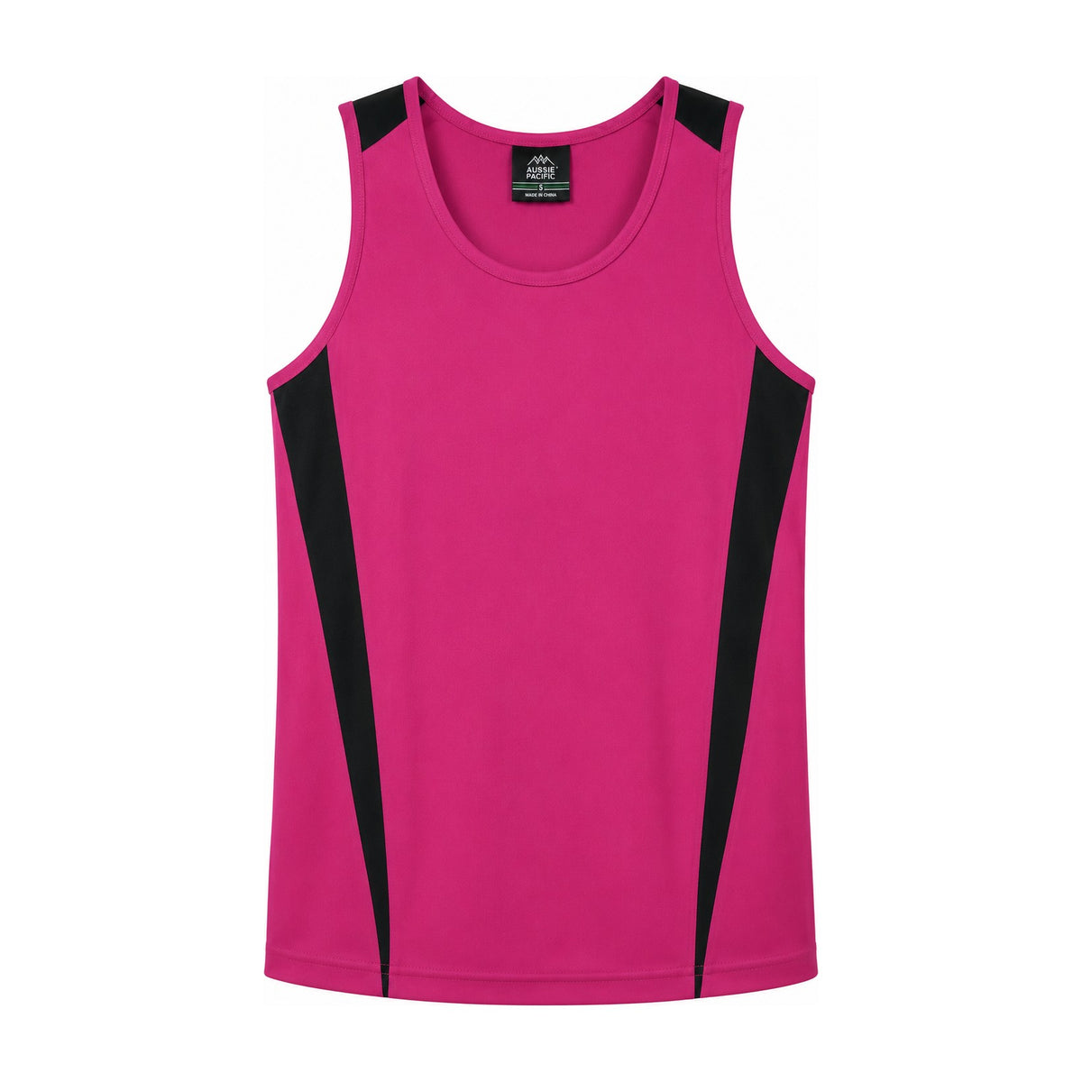Aussie Pacific Eureka Mens Singlet 1104 in Pink/Black