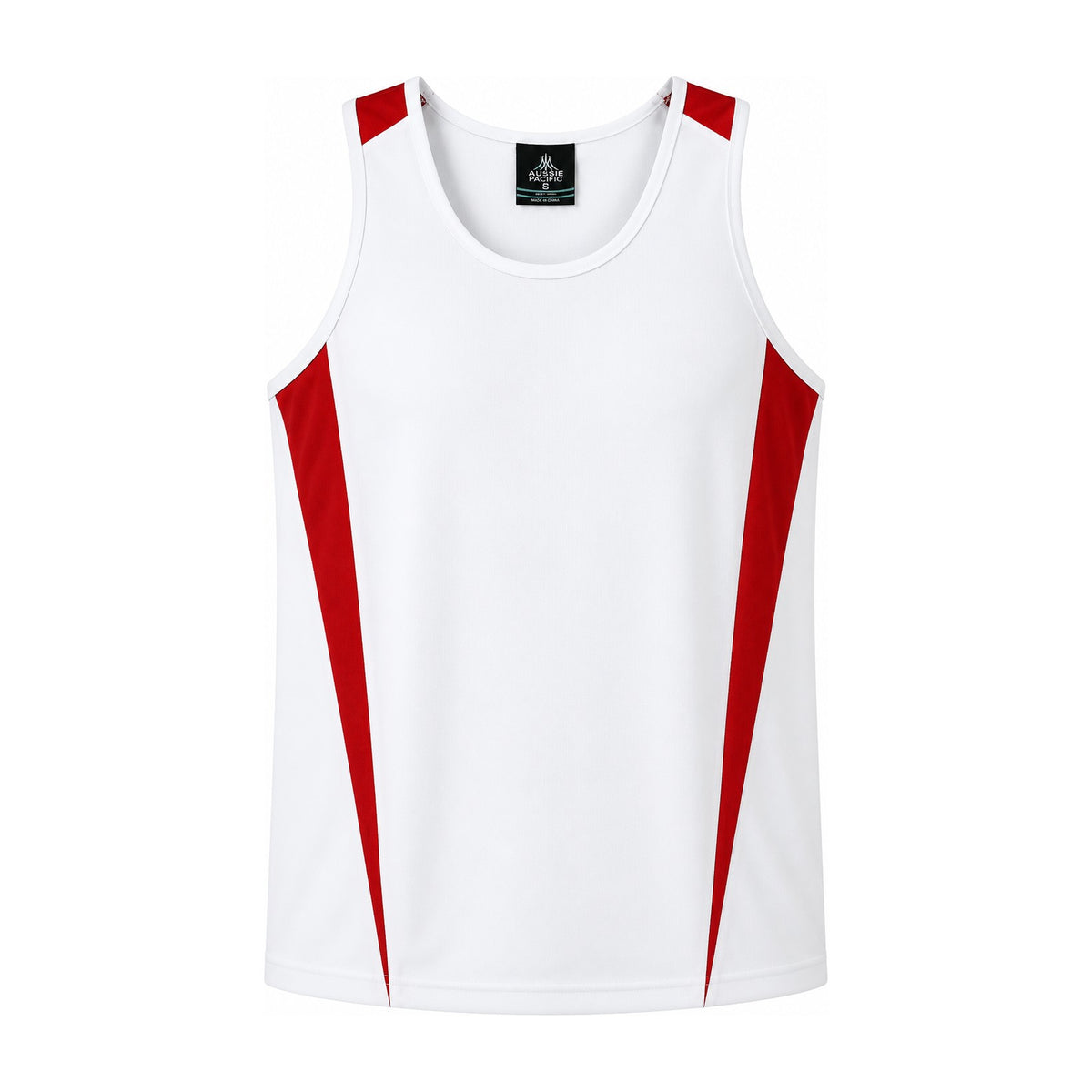 Aussie Pacific Eureka Mens Singlet 1104 in White/Red