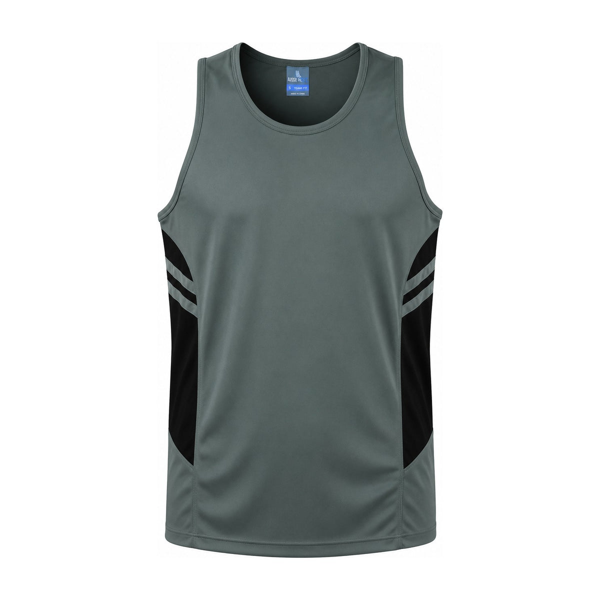 Aussie Pacific Tasman Mens Singlet 1111 in Ashe/Black