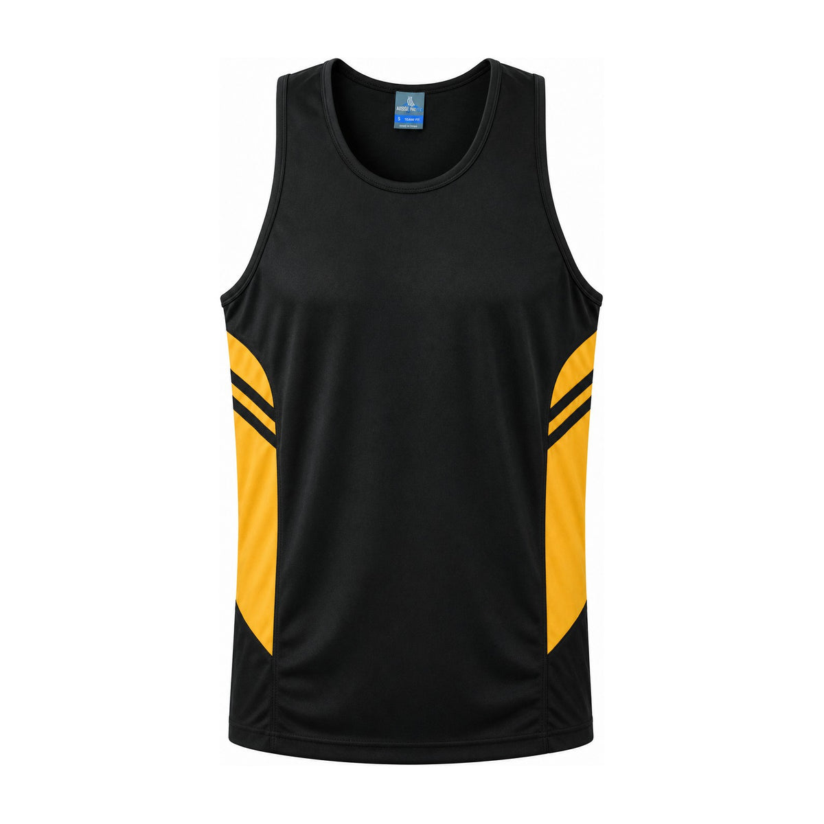 Aussie Pacific Tasman Mens Singlet 1111 in Black/Gold