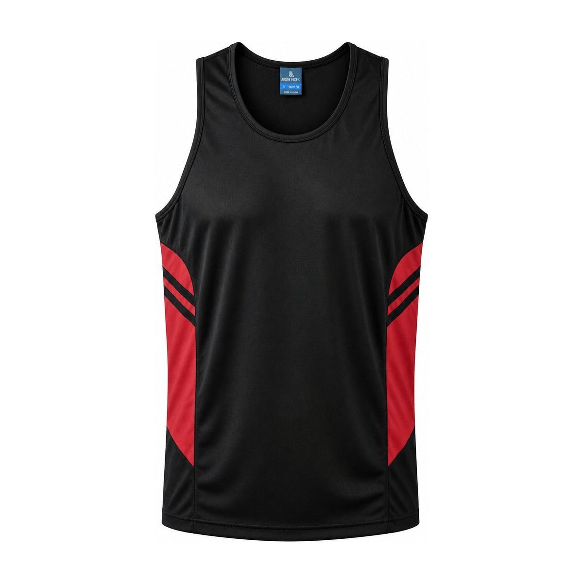 Aussie Pacific Tasman Mens Singlet 1111 in Black/Red