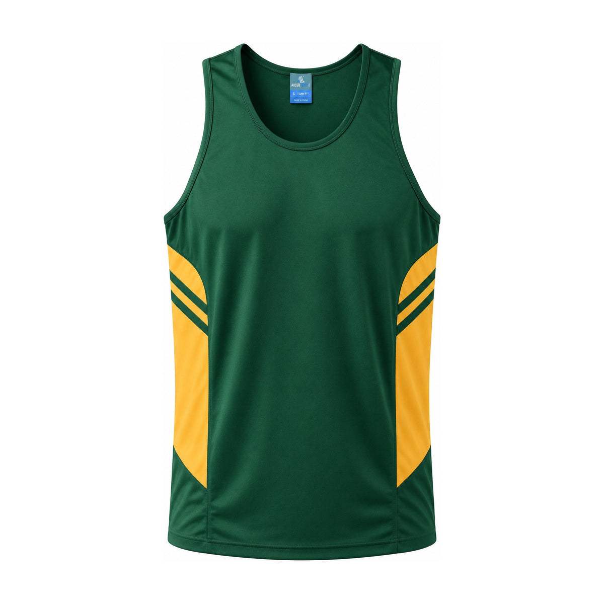 Aussie Pacific Tasman Mens Singlet 1111 in Bottle/Gold