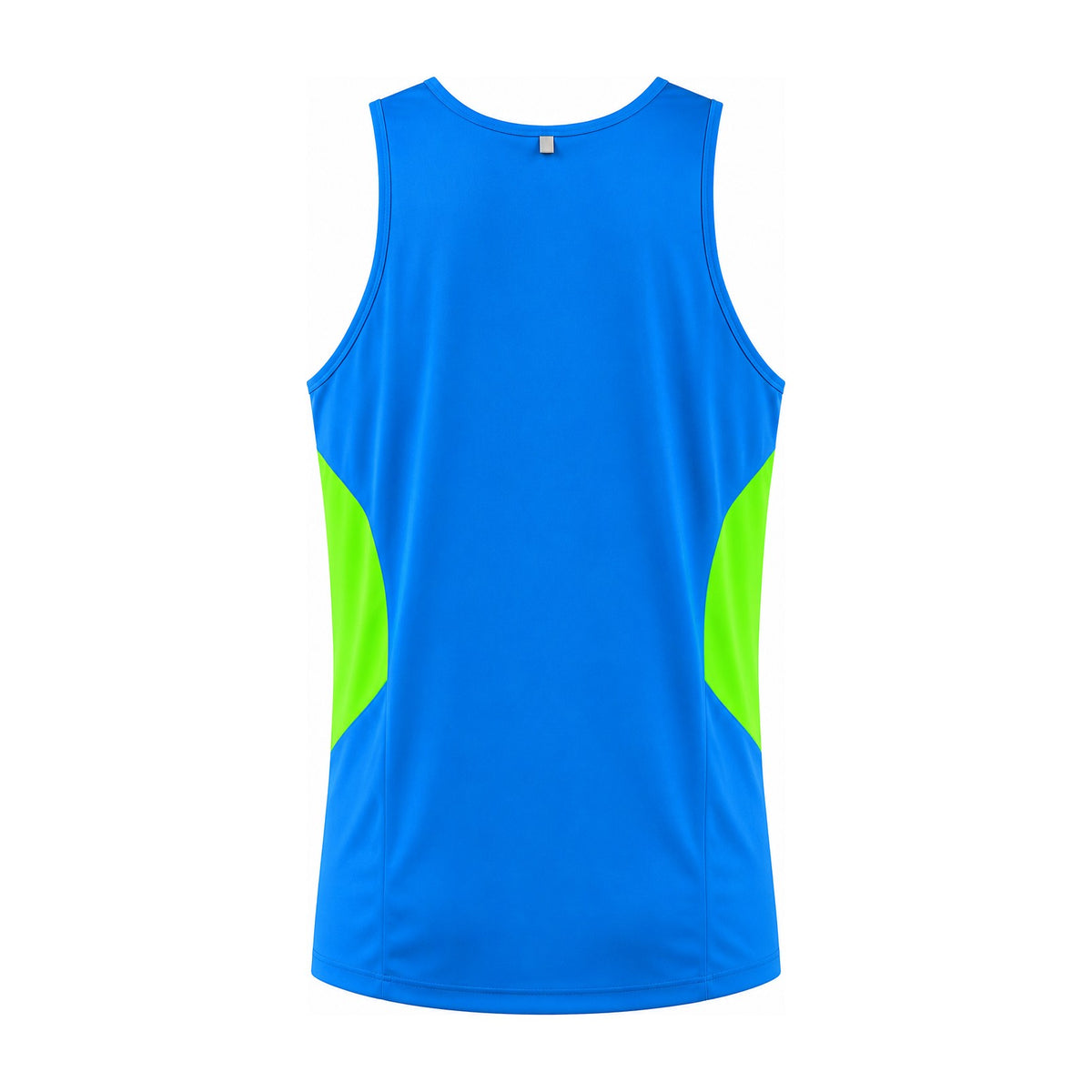Aussie Pacific Tasman Mens Singlet 1111 in Cyan/Neon Green, back view