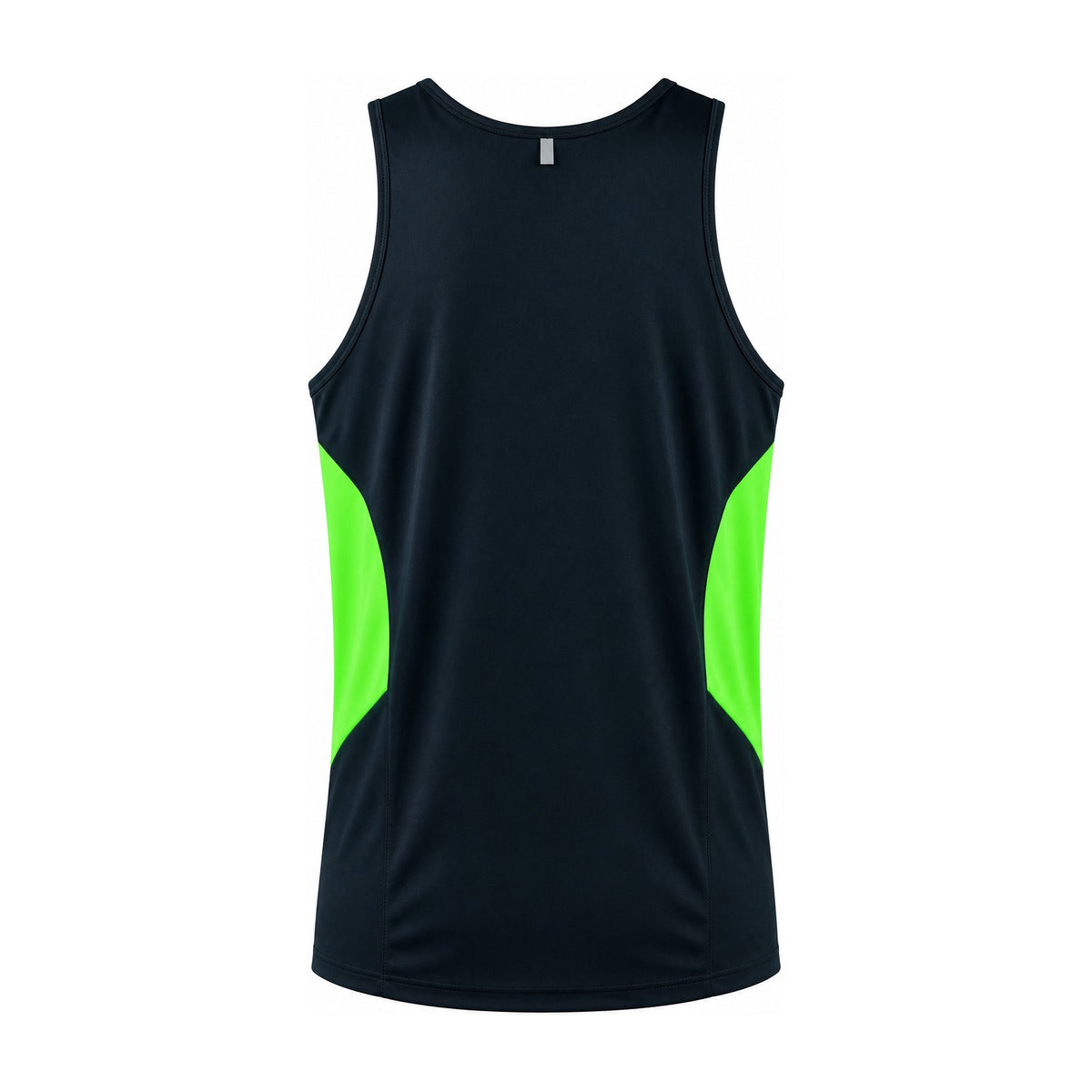 Aussie Pacific Tasman Mens Singlet 1111 in Navy/Neon Green, back view