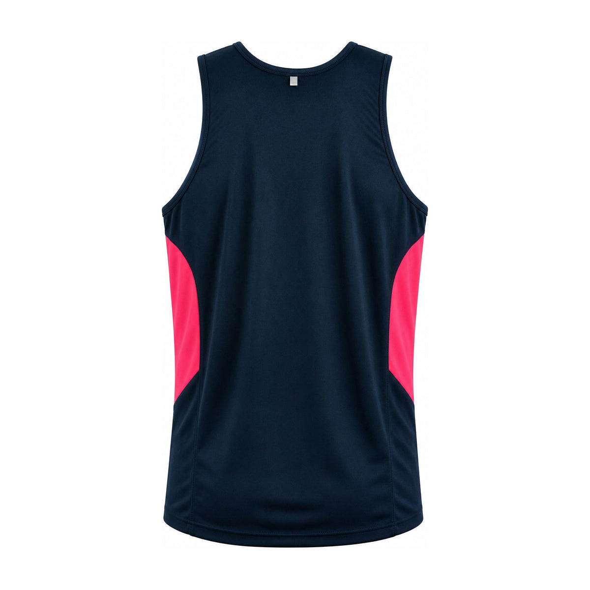 Aussie Pacific Tasman Mens Singlet 1111 in Navy/Neon Pink, back view