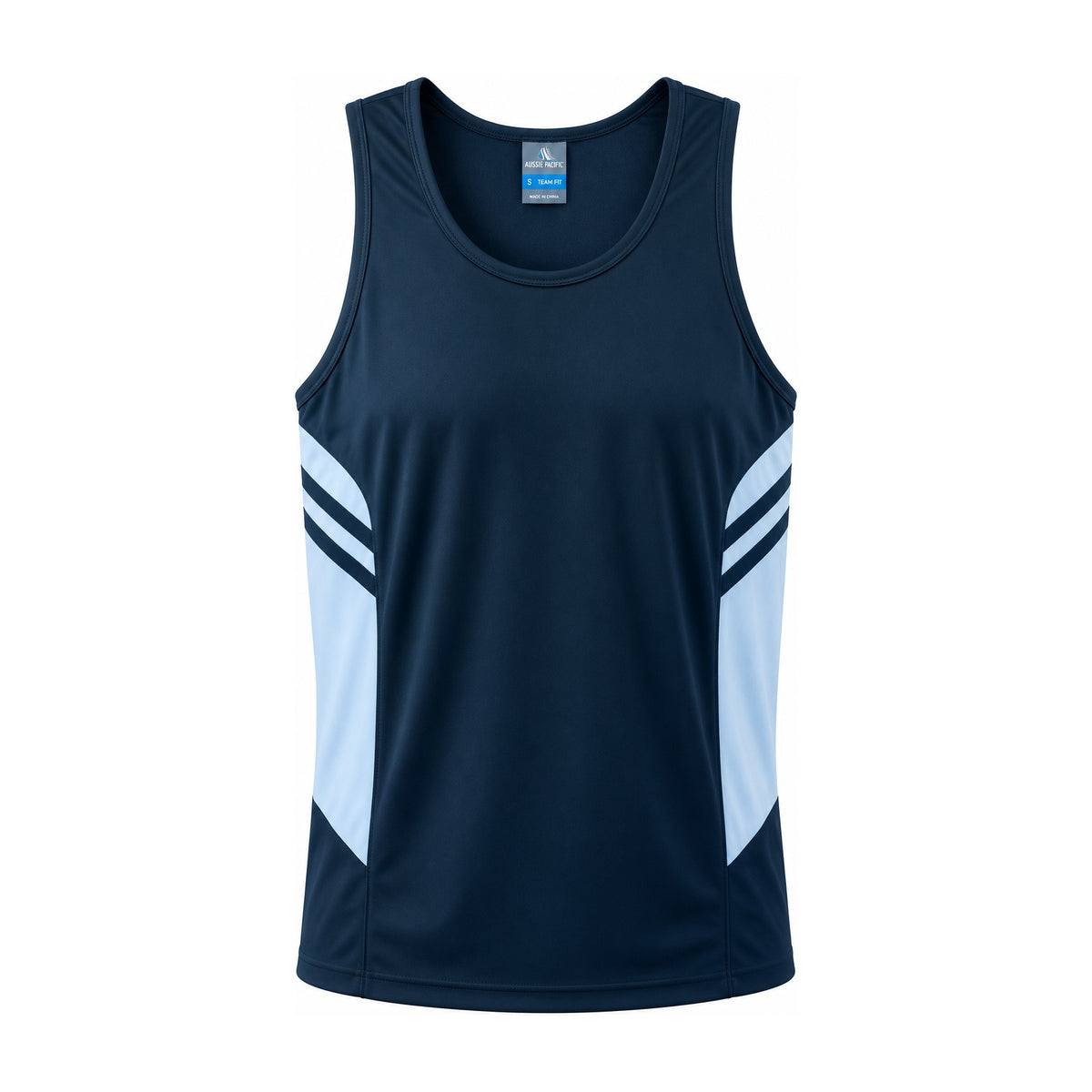Aussie Pacific Tasman Mens Singlet 1111 in Navy/Sky