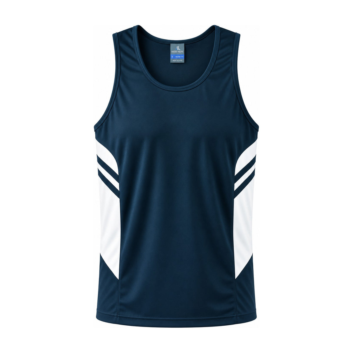 Aussie Pacific Tasman Mens Singlet 1111 in Navy/White
