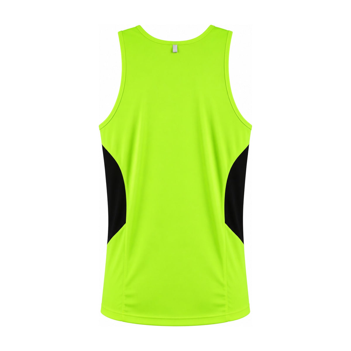 Aussie Pacific Tasman Mens Singlet 1111 in Neon Yellow/Black, back view