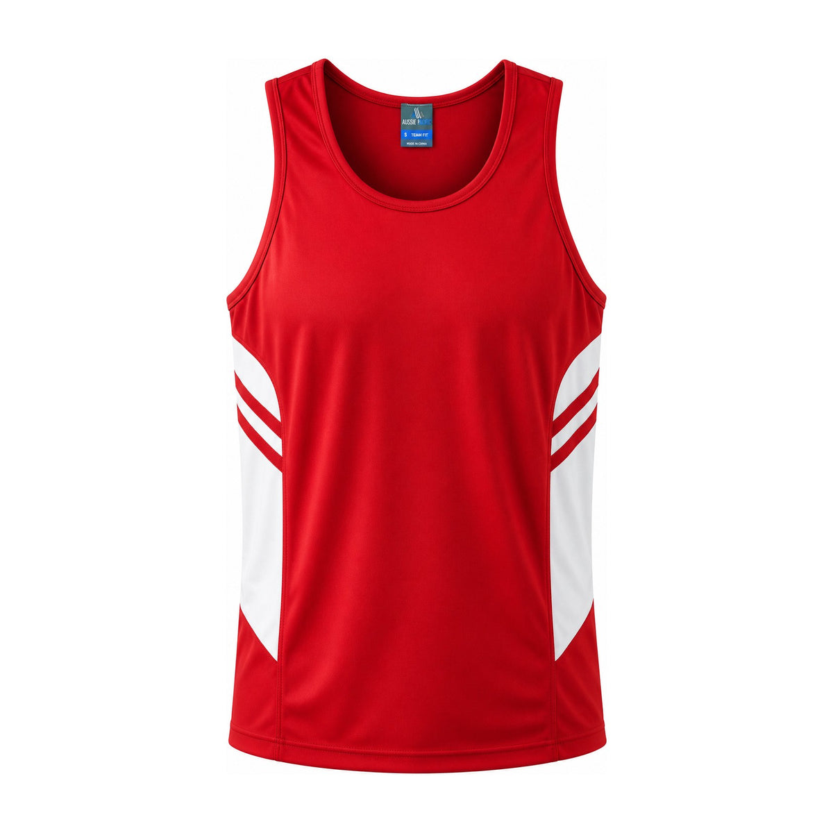 Aussie Pacific Tasman Mens Singlet 1111 in Red/White