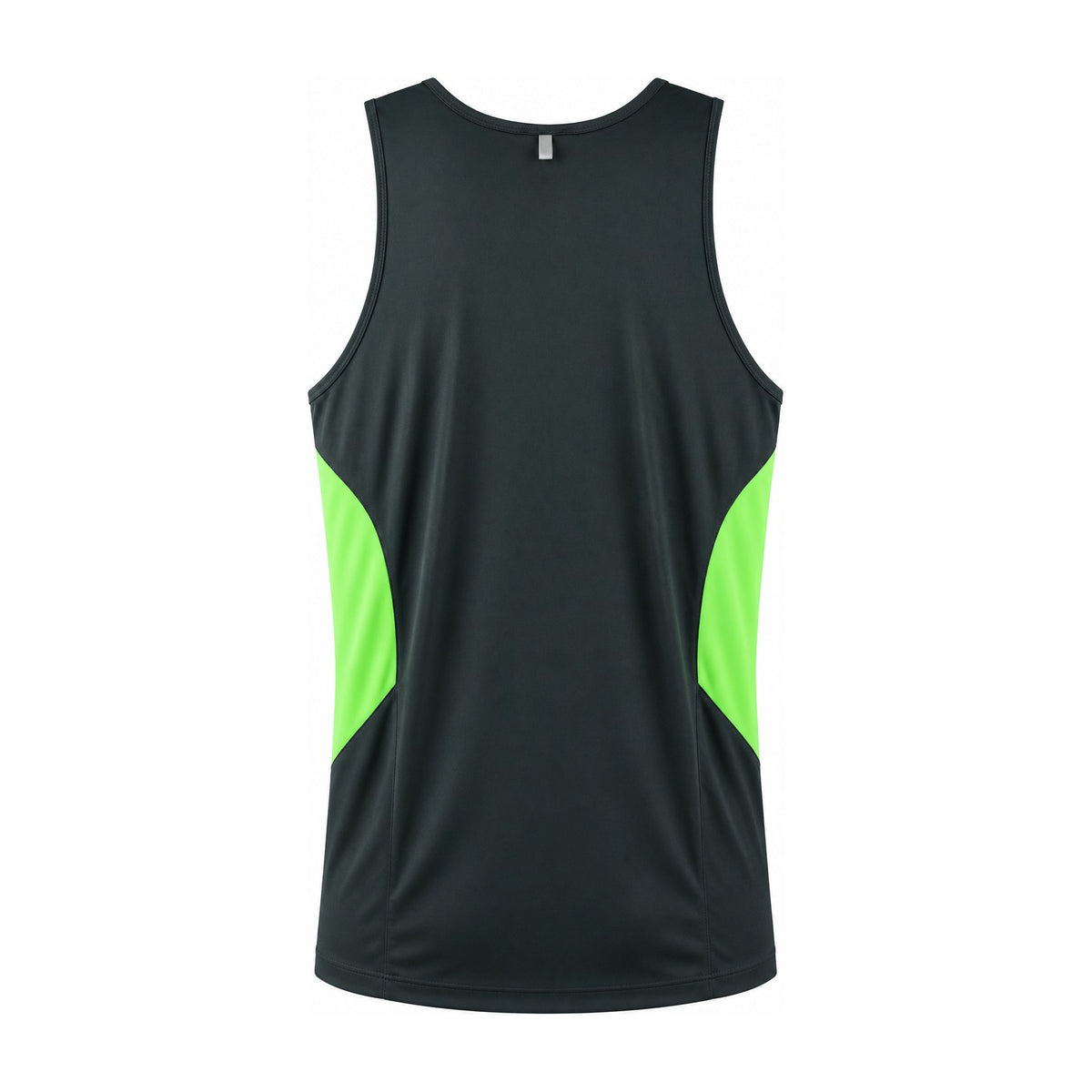 Aussie Pacific Tasman Mens Singlet 1111 in Slate/Neon Green, back view