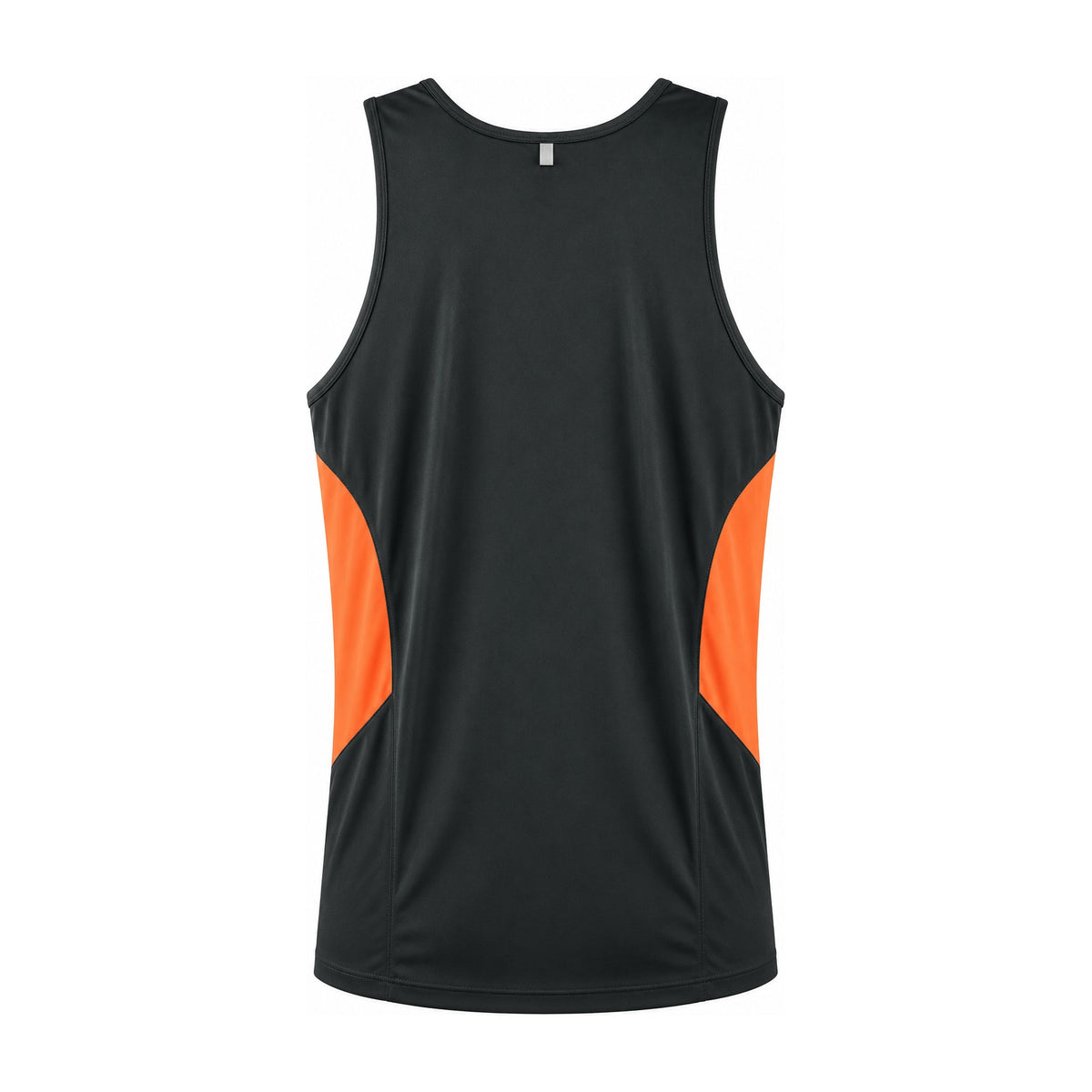 Aussie Pacific Tasman Mens Singlet 1111 in Slate/Neon Orange, back view