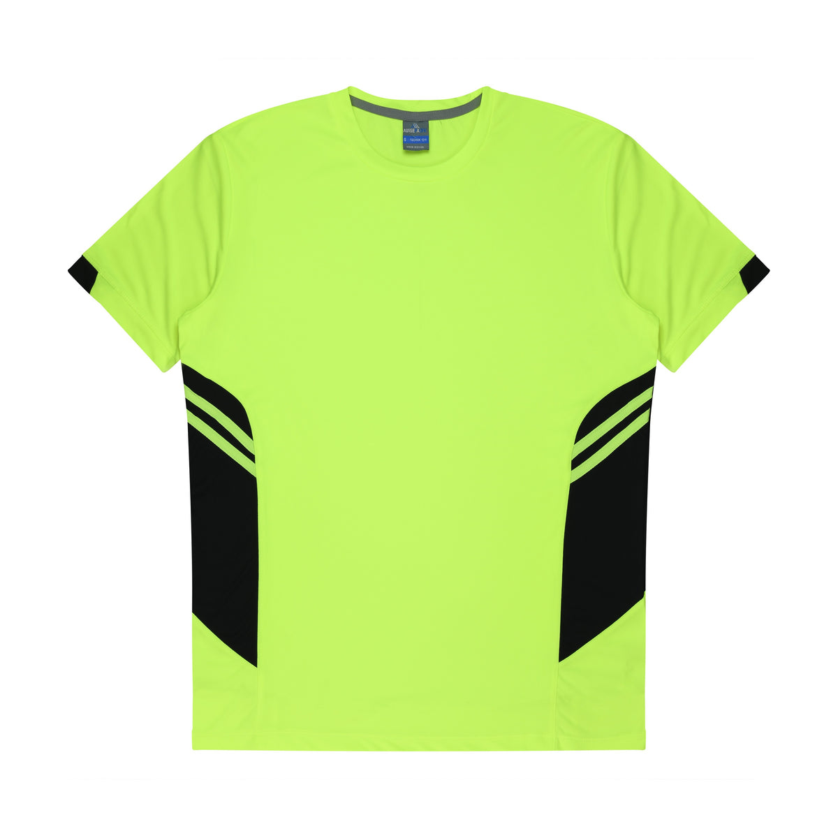 Aussie Pacific Tasman Mens Tee 1211 in Neon Yellow/Black