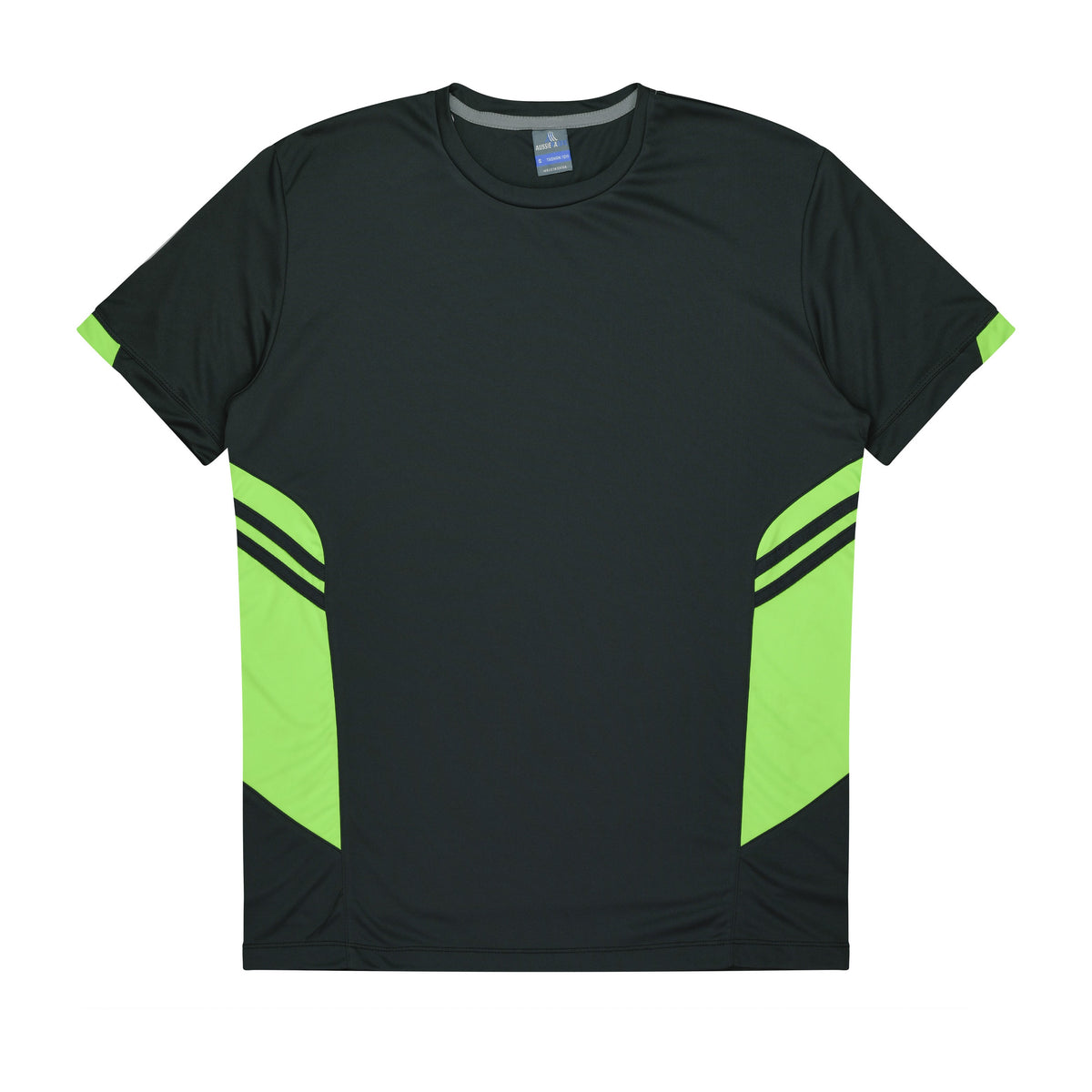 Aussie Pacific Tasman Mens Tee 1211 in Slate/Neon Green