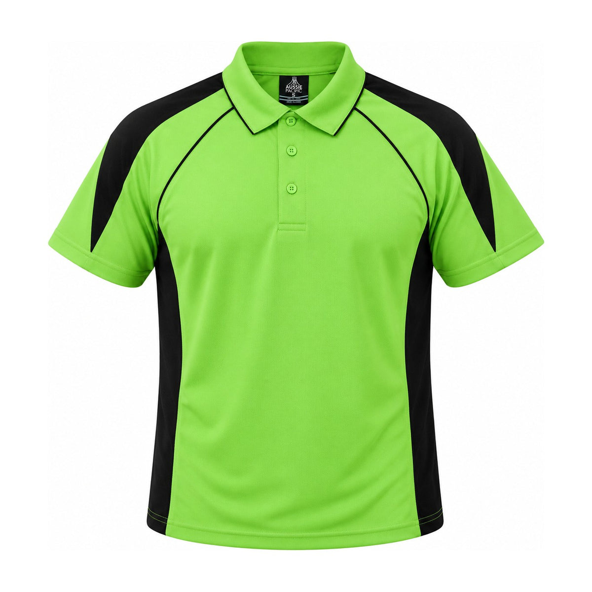 Aussie Pacific Premier Mens Polo 1301 in Apple/Black