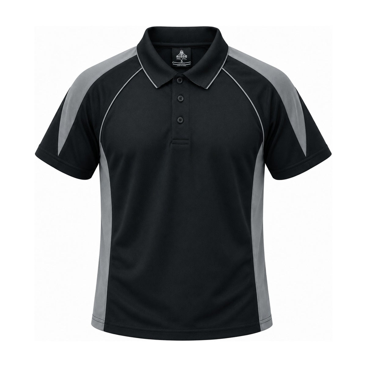 Aussie Pacific Premier Mens Polo 1301 in Black/Ashe