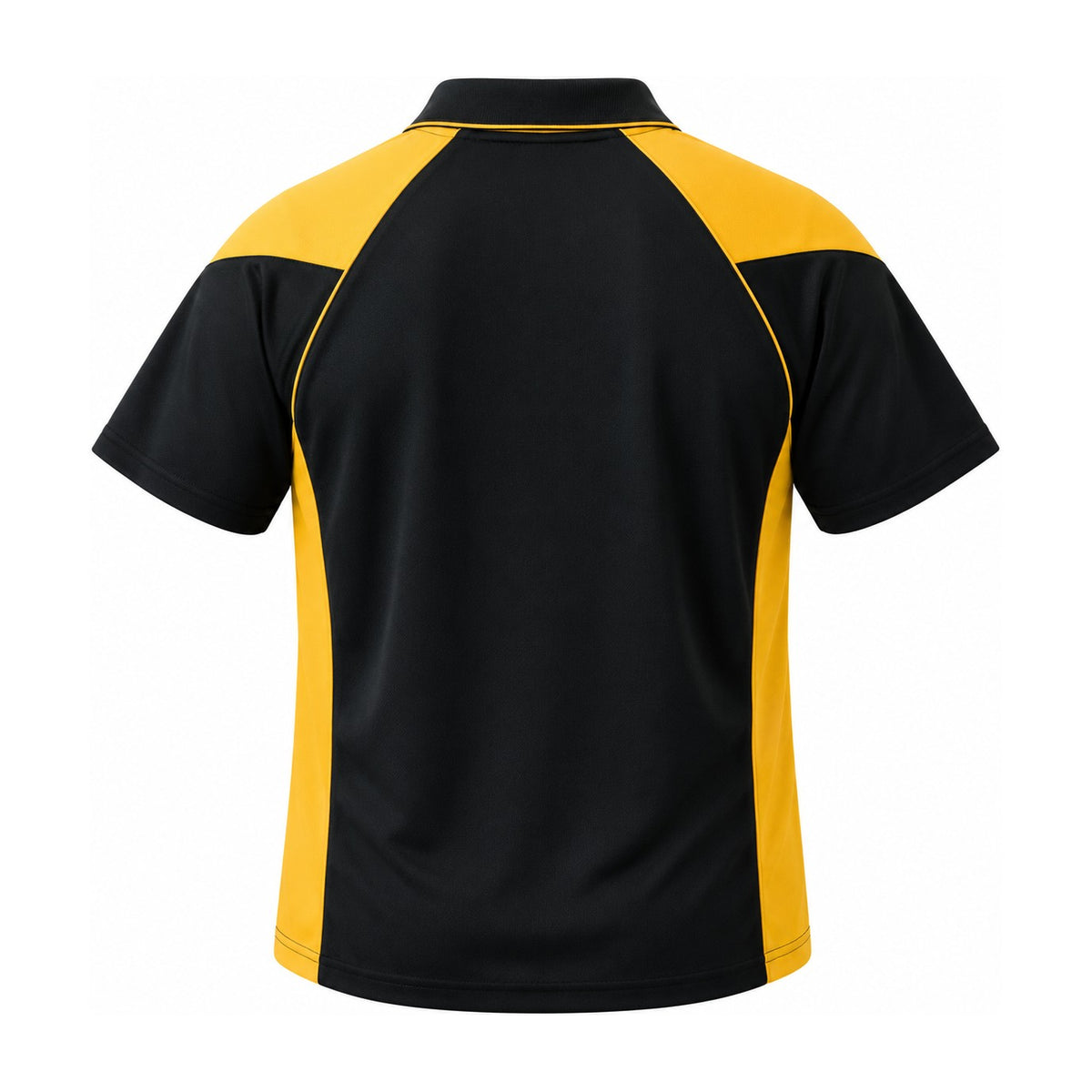 Aussie Pacific Premier Mens Polo 1301 in Black/Gold, back view