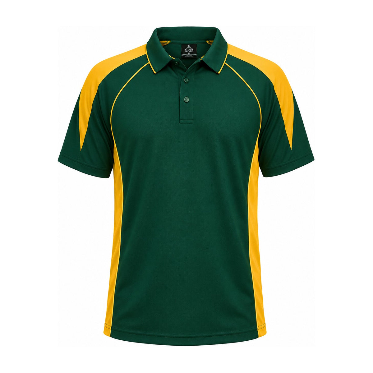 Aussie Pacific Premier Mens Polo 1301 in Bottle/Gold