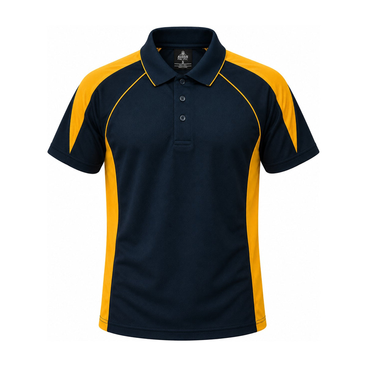 Aussie Pacific Premier Mens Polo 1301 in Navy/Gold