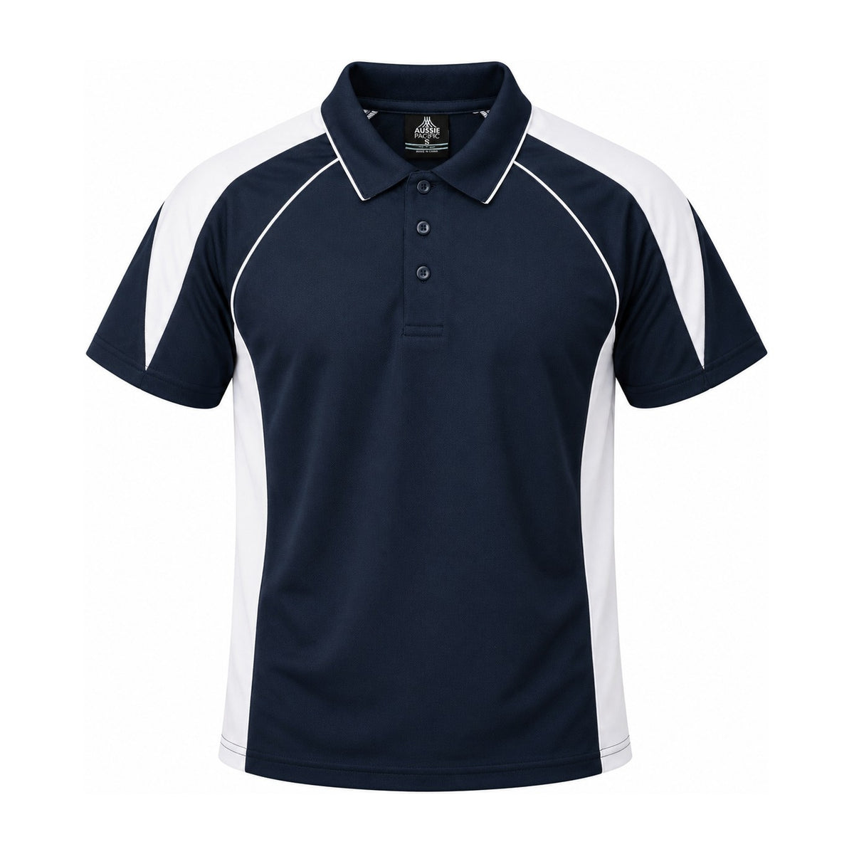 Aussie Pacific Premier Mens Polo 1301 in Navy/White