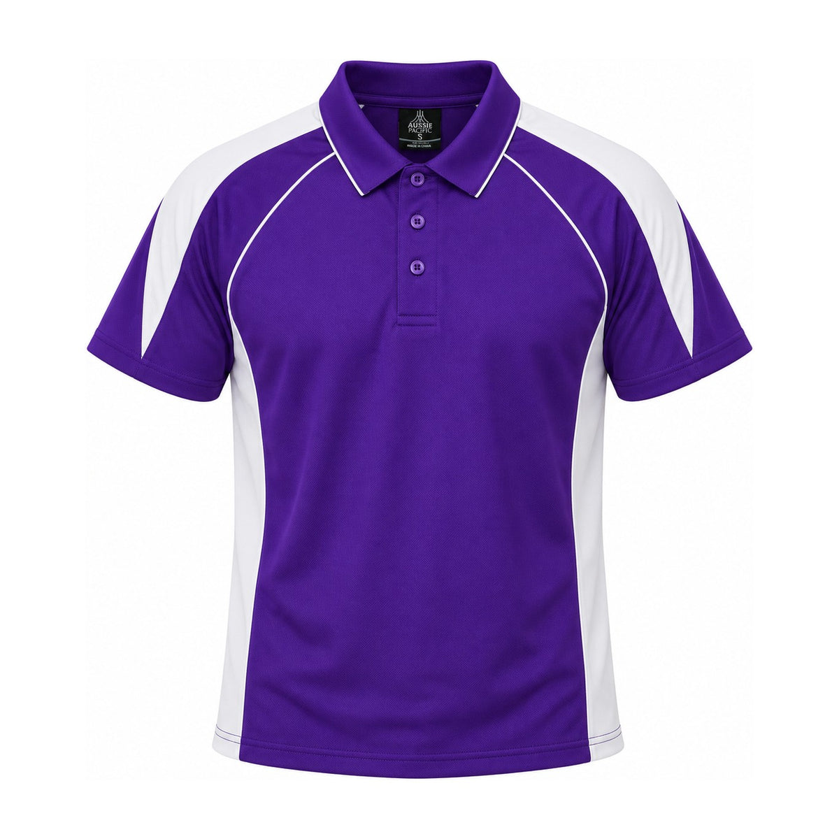 Aussie Pacific Premier Mens Polo 1301 in Purple/White