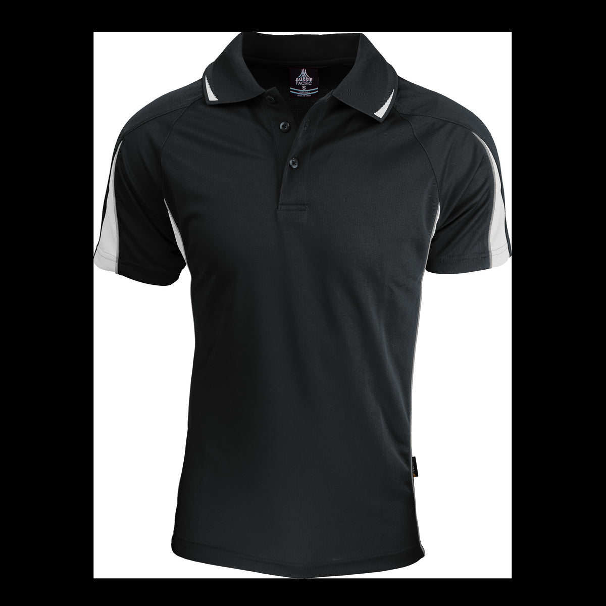 Aussie Pacific Eureka Mens Polo 1304 in Black/White
