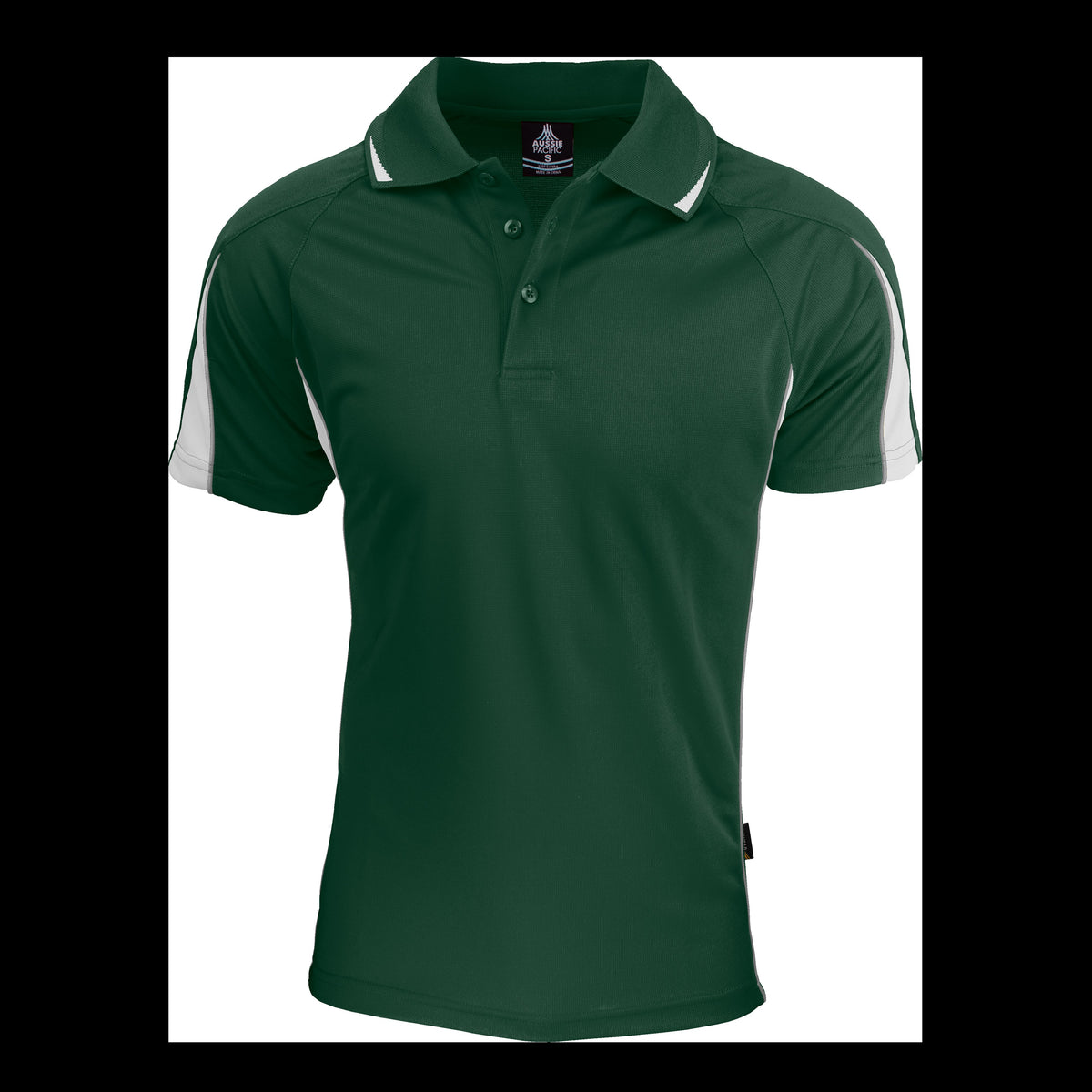 Aussie Pacific Eureka Mens Polo 1304 in Bottle/White