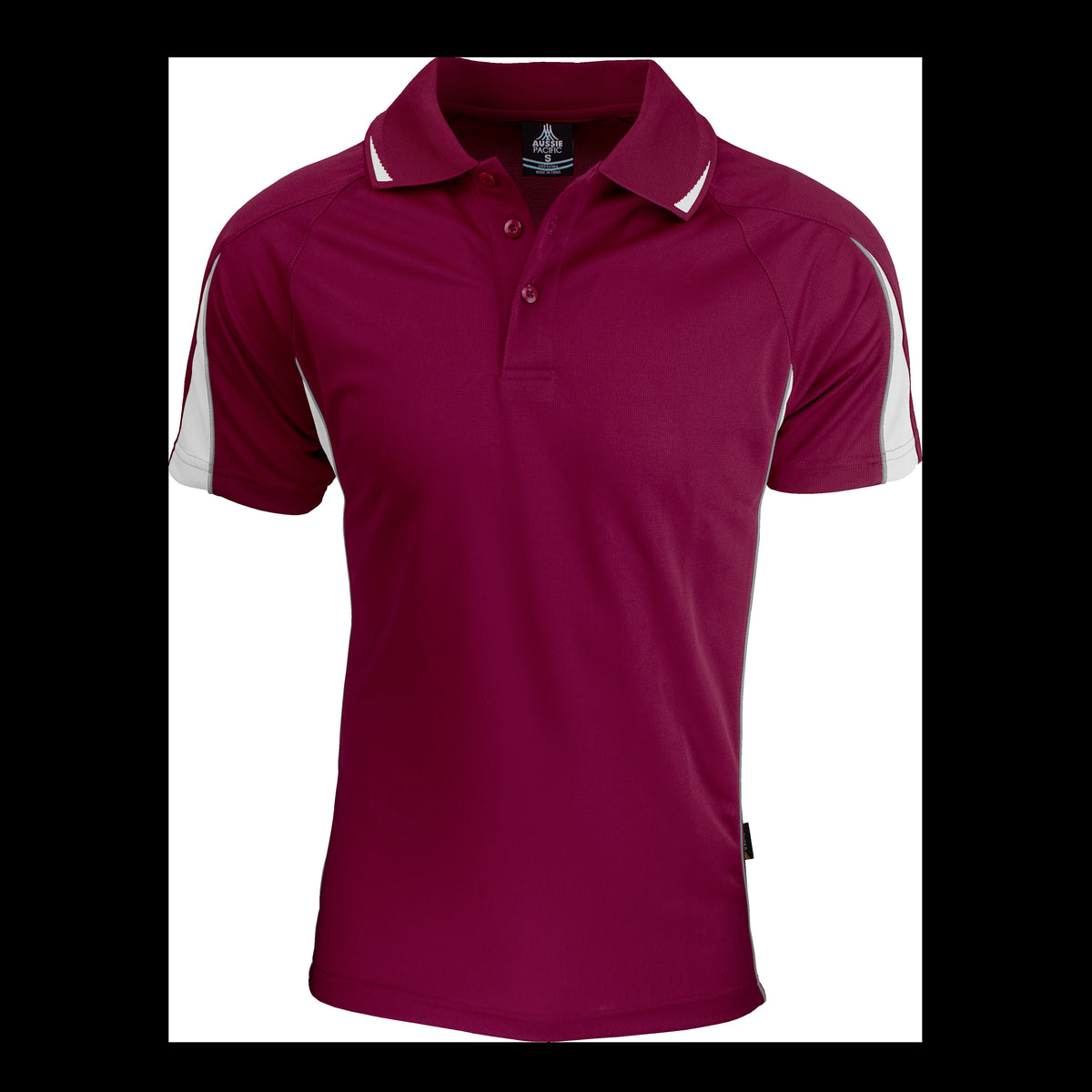 Aussie Pacific Eureka Mens Polo 1304 in Maroon/White