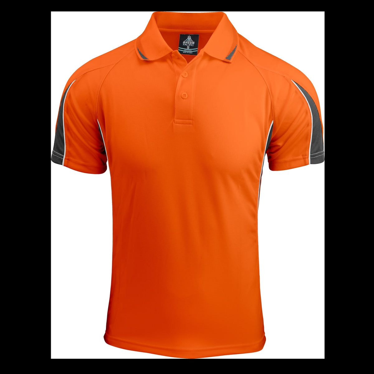Aussie Pacific Eureka Mens Polo 1304 in Orange/Charcoal