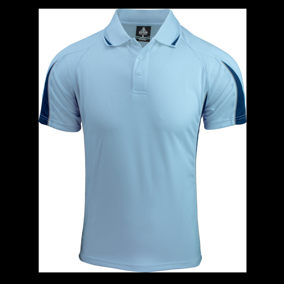 Aussie Pacific Eureka Mens Polo 1304 in Sky/Navy